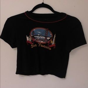 Brandy Melville Cropped Graphic T-Shirt